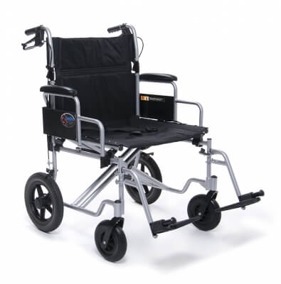 Everest & Jennings Bariatric Transport Chair 24″ Wide 400 Lb Capacity