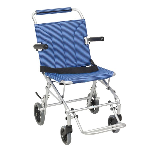 Drive Medical Super Light Folding Transport Wheelchair with Carry Bag and Flip-Back Arms